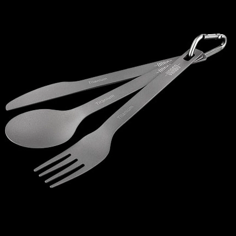 Vargo Titanium Spoon Fork Knife Set ULV 3 Vargo Titanium Spoon Fork Knife Set ULV